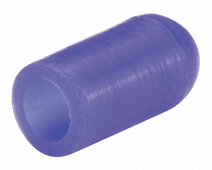 Straight Sided Cap: Silicone, Blue, 0.223 in Inside Dia, 0.5 in Inside Lg, Round, 500 PK