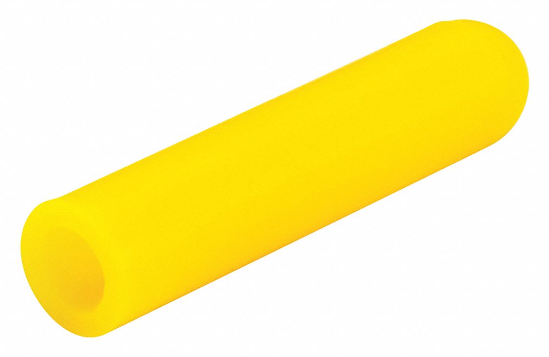 Straight Sided Cap: Silicone, Yellow, 0.234 in Inside Dia, 1.5 in Inside Lg, Round, 500 PK