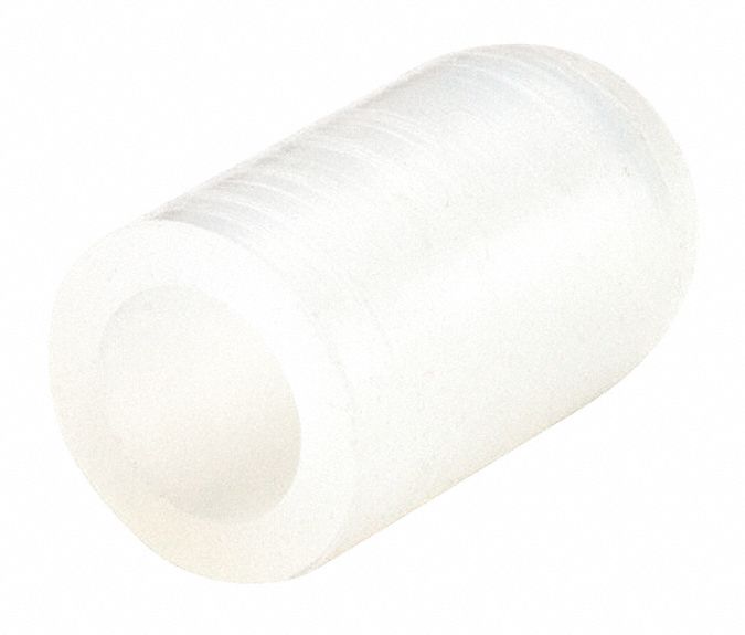 Straight Sided Cap: Silicone, Clear, 0.25 in Inside Dia, 0.5 in Inside Lg, Round, 500 PK