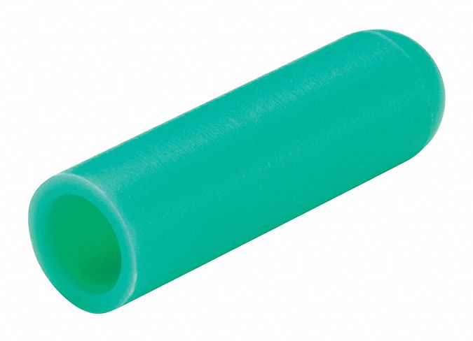 Straight Sided Cap: Silicone, Light Green, 0.355 in Inside Dia, 1.5 in Inside Lg, Round, 500 PK