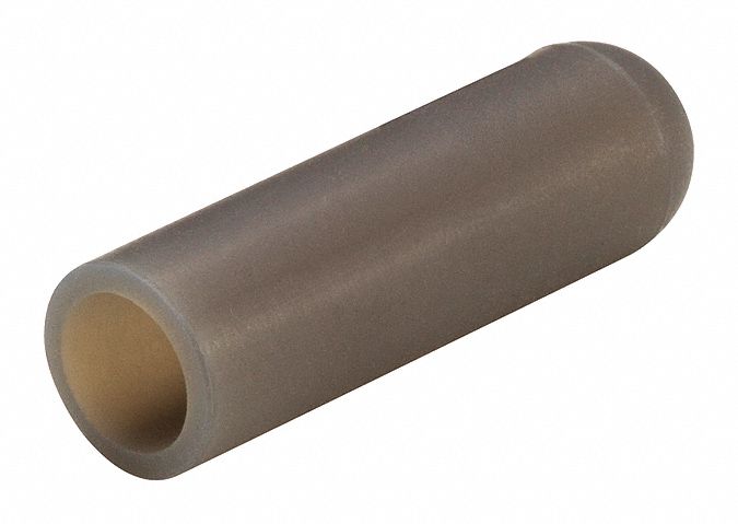 Straight Sided Cap: Silicone, Sliver, 0.375 in Inside Dia, 1.5 in Inside Lg, Round, 500 PK