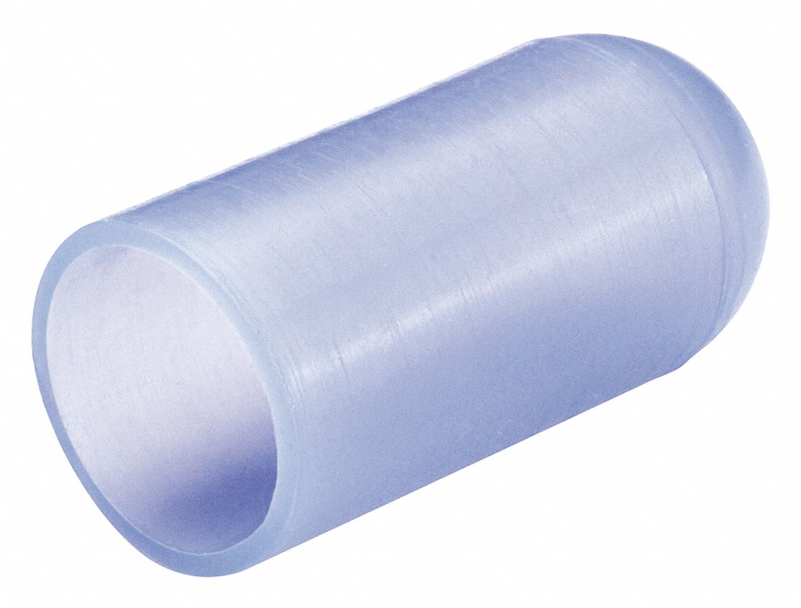 Straight Sided Cap: Silicone, Light Blue, 0.78 in Inside Dia, 1.5 in Inside Lg, Round, 250 PK