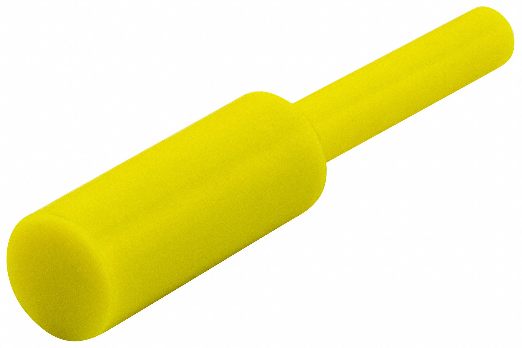 Ultrabake Silicone Pull Plug: Silicone, For 0.75 in Hole, Yellow, 2 in Plug Lg, 100 PK