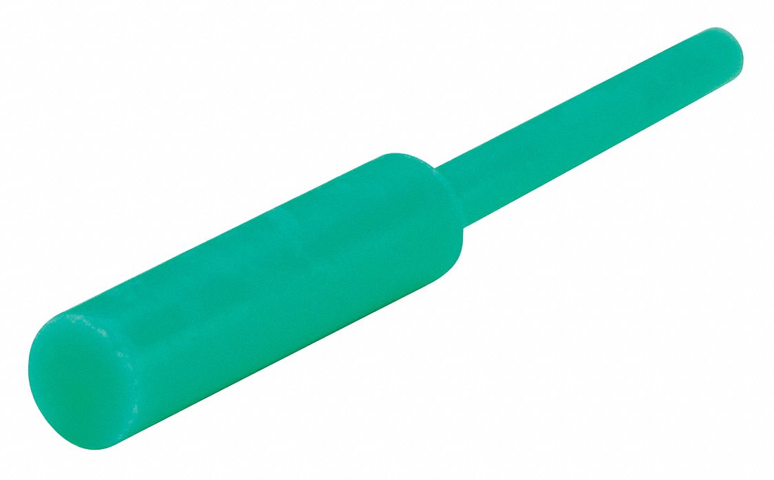 Ultrabake Silicone Pull Plug: Silicone, For 0.25 in Hole, Light Green, 1 in Plug Lg, 500 PK