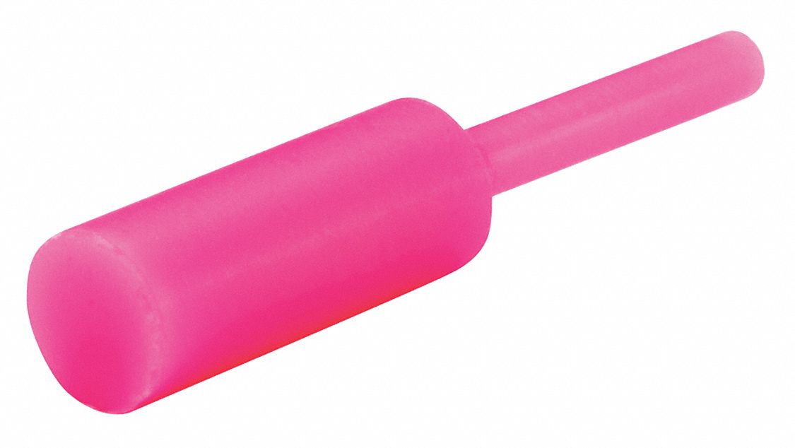 Ultrabake Silicone Pull Plug: Silicone, For 0.375 in Hole, Pink, 1 in Plug Lg, 250 PK