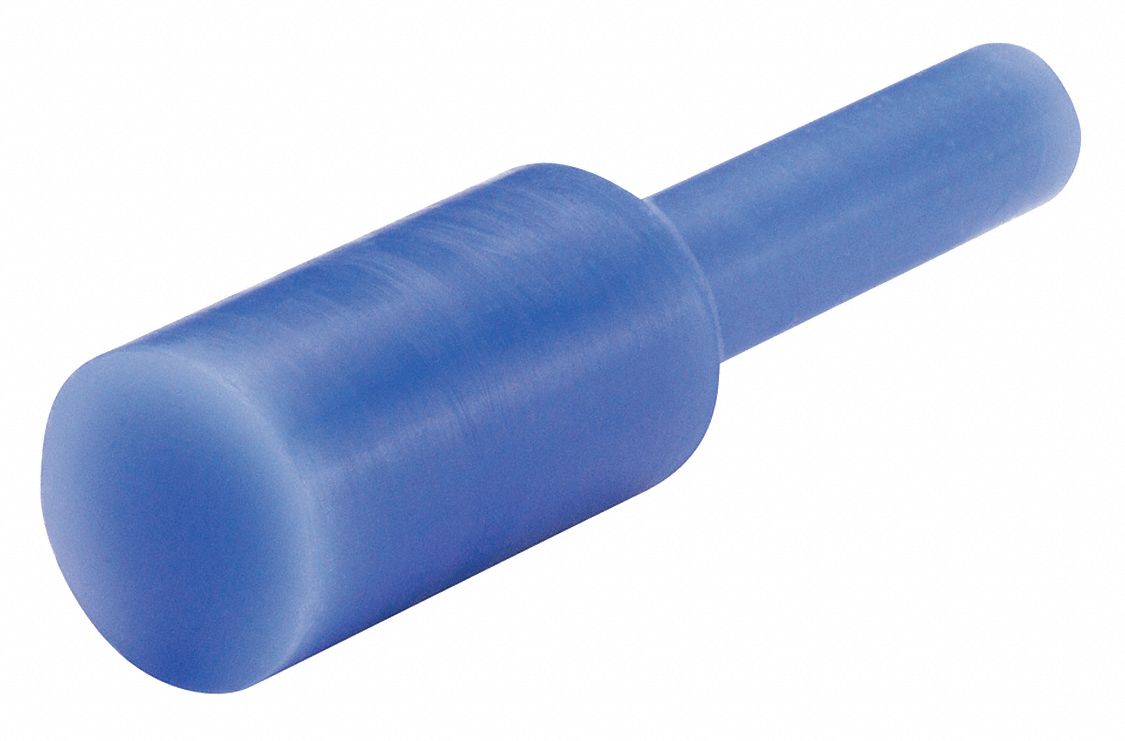 Ultrabake Silicone Pull Plug: Silicone, For 0.8125 in Hole, Light Blue, 1.25 in Plug Lg, 100 PK