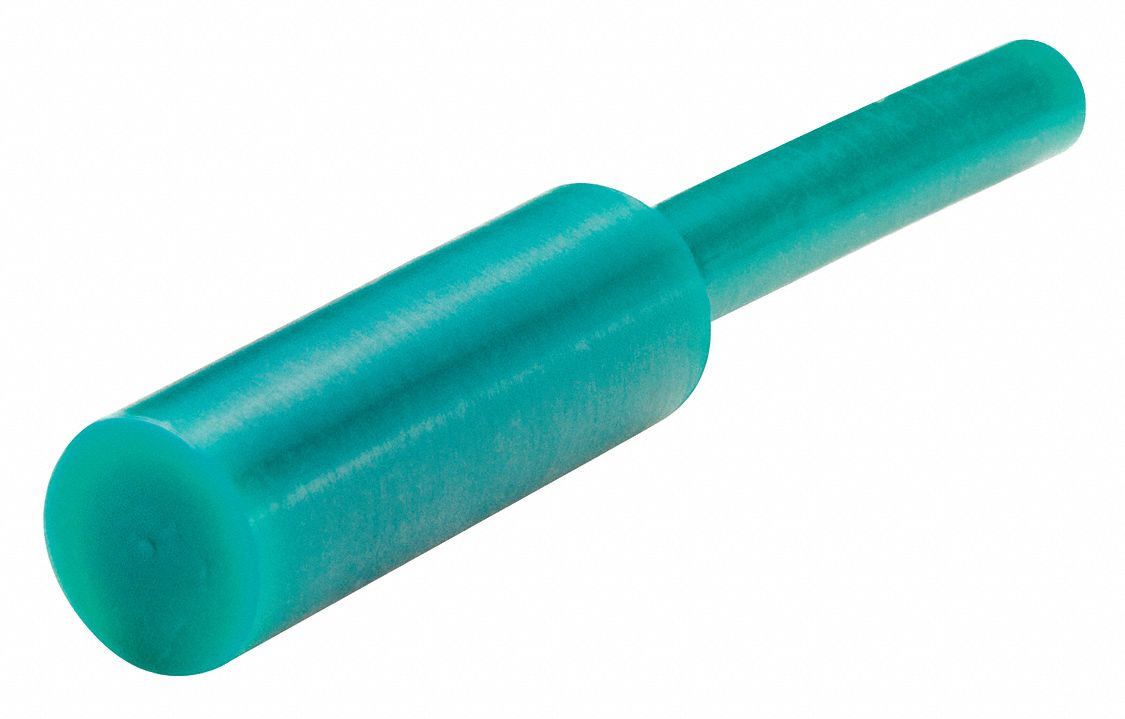 Ultrabake Silicone Pull Plug: Silicone, For 0.8125 in Hole, Dark Green, 2 in Plug Lg, 100 PK