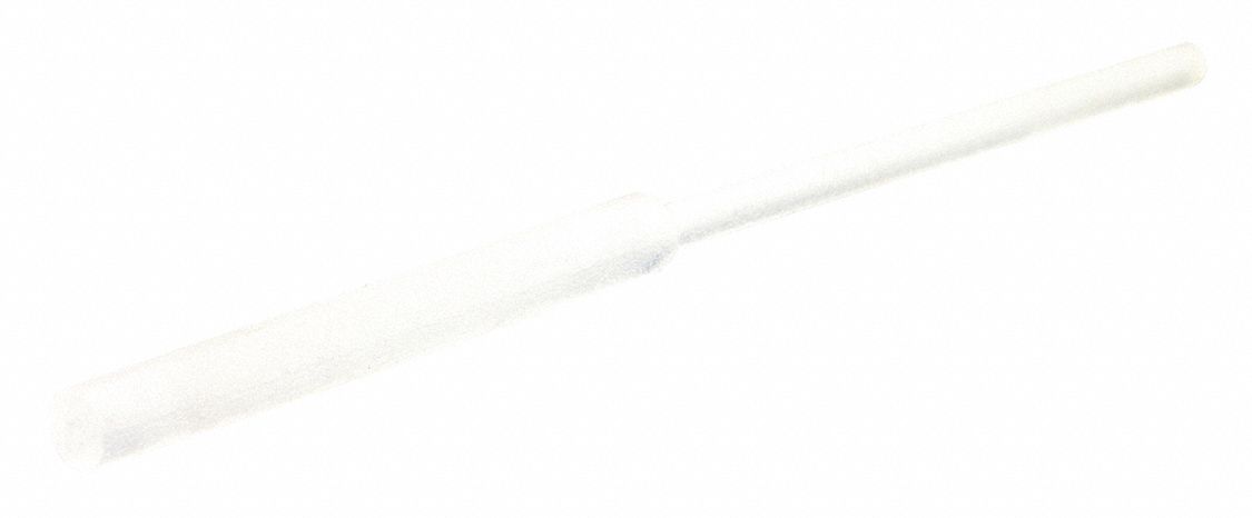 Ultrabake Silicone Pull Plug: Silicone, Clear, 1 in Plug Lg, 0.109 in Outside Dia, 500 PK