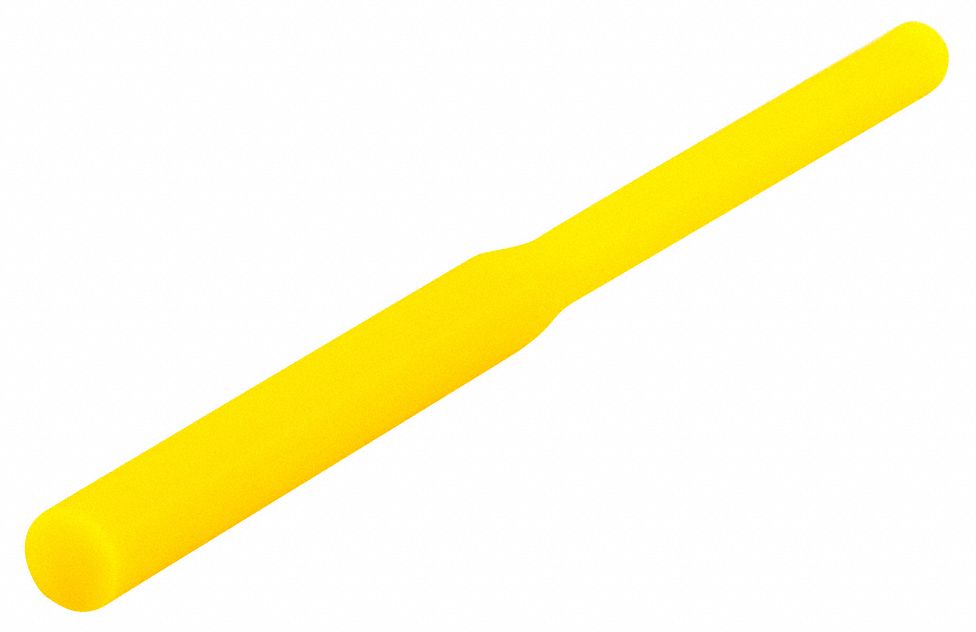Ultrabake Silicone Pull Plug: Silicone, Yellow, 1.25 in Plug Lg, 0.19 in Outside Dia, 500 PK