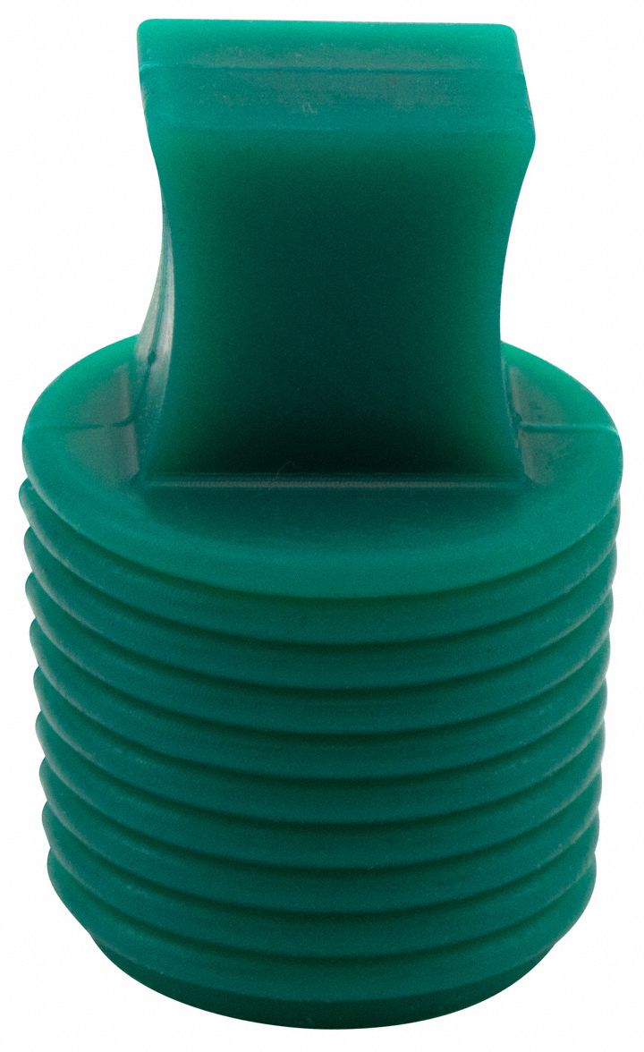 Tapered Plug: Silicone, Dark Green, 1.102 in Plug Dia at Top, 1.024 in Plug Dia at Bottom, 100 PK