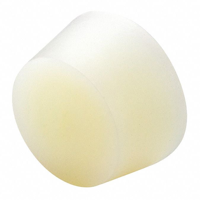 Tapered Plug: Silicone, For 1.625 in to 1.969 in Hole, Clear, 1.969 in Plug Dia at Top, Solid, 25 PK