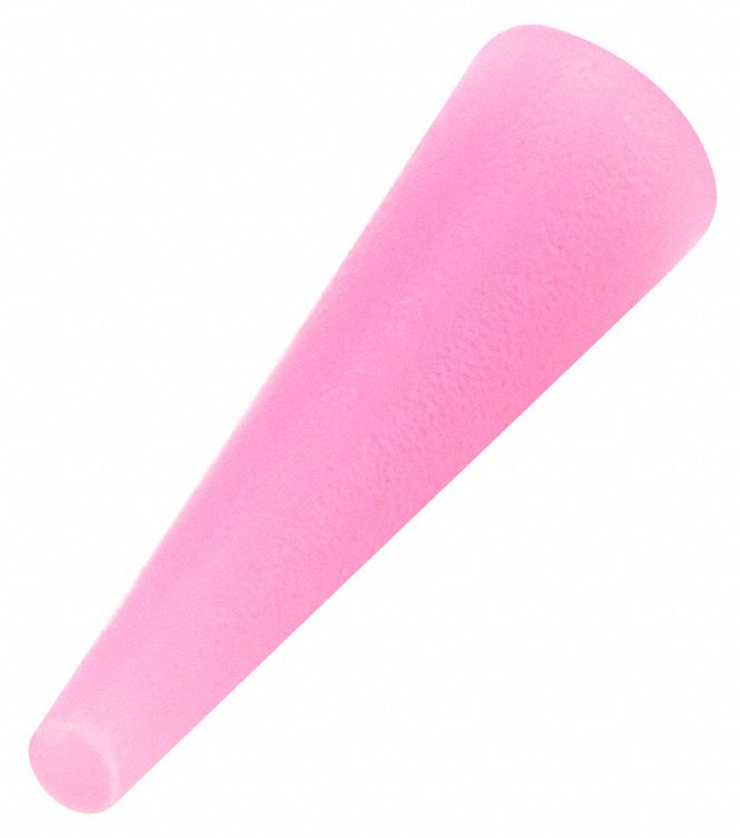 Tapered Plug: Silicone, For 0.063 in to 0.188 in Hole, Pink, 0.188 in Plug Dia at Top, 1, 000 PK