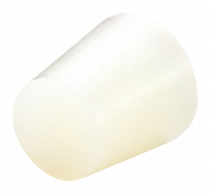 Tapered Plug: Silicone, For 0.75 in to 1 in Hole, Clear, 1 in Plug Dia at Top, Solid, 100 PK