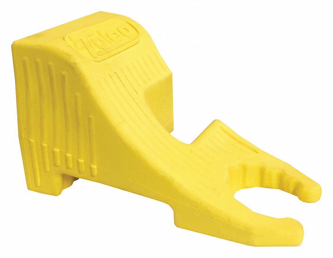 DOOR WEDGE,4 IN L,YELLOW,PK6