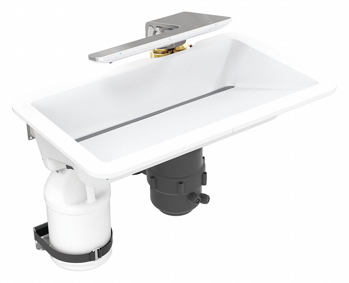 Bathroom Sink Kit: Designer White, Terreon®, 24 1/2 in Overall Lg, 14 1/2 in Overall Wd