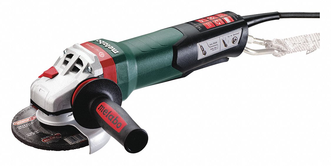 Angle Grinder: 14.5 A, 11, 000 RPM Max. Speed, Paddle, 5 in Wheel Dia, 120V AC, Std Head