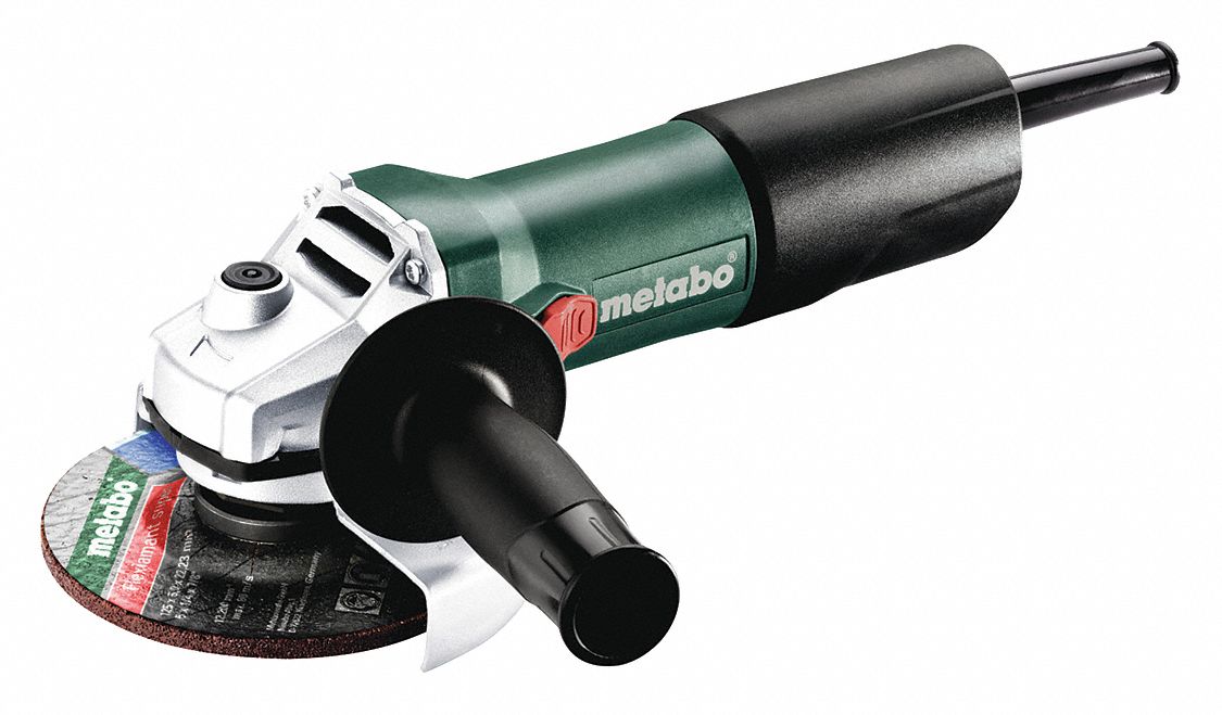 Angle Grinder: 8 A, 11, 500 RPM Max. Speed, Slide, Adj Guard, 5 in_4 1/2 in Wheel Dia, 120V AC