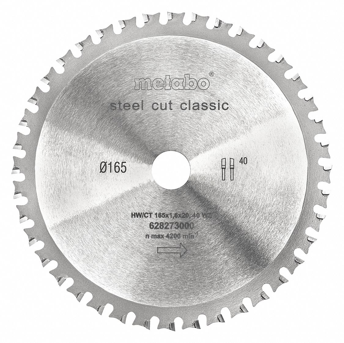 METABO Saw Blade, Steel Materials Cut, 6 1/2 in Blade Dia., 3/4 in
