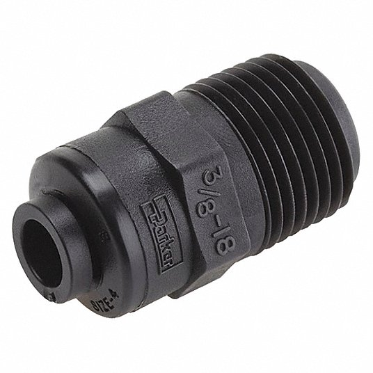 PVDF, Push-to-Connect x MNPTF, Male Connector - 60NL27|FB8MC8-HBLK ...