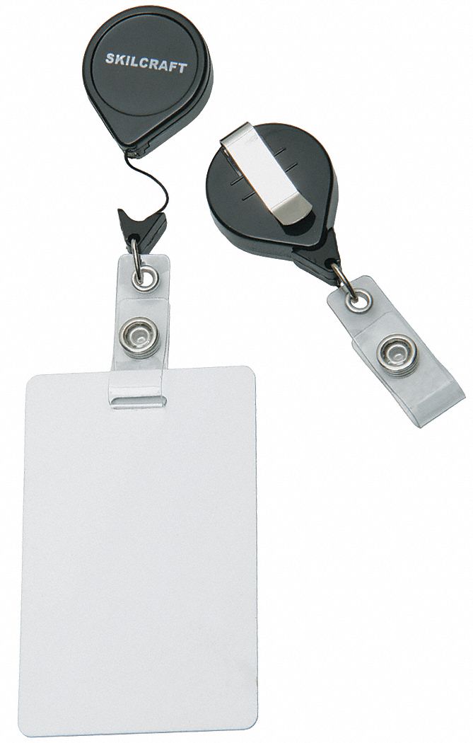 ABILITY ONE, Anti-Twist Heavy-Duty, Blank, Badge Holder - 60NL76|8455 ...