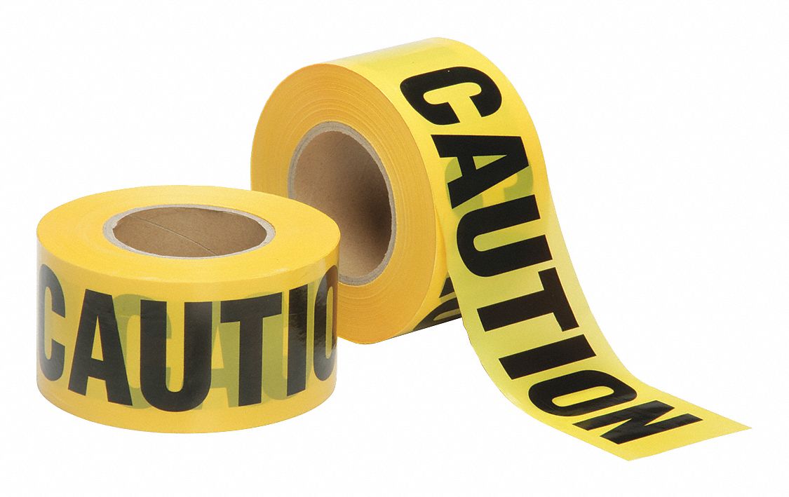 ABILITY ONE Barrier Tape, Yellow, Caution 60NL779905016134243