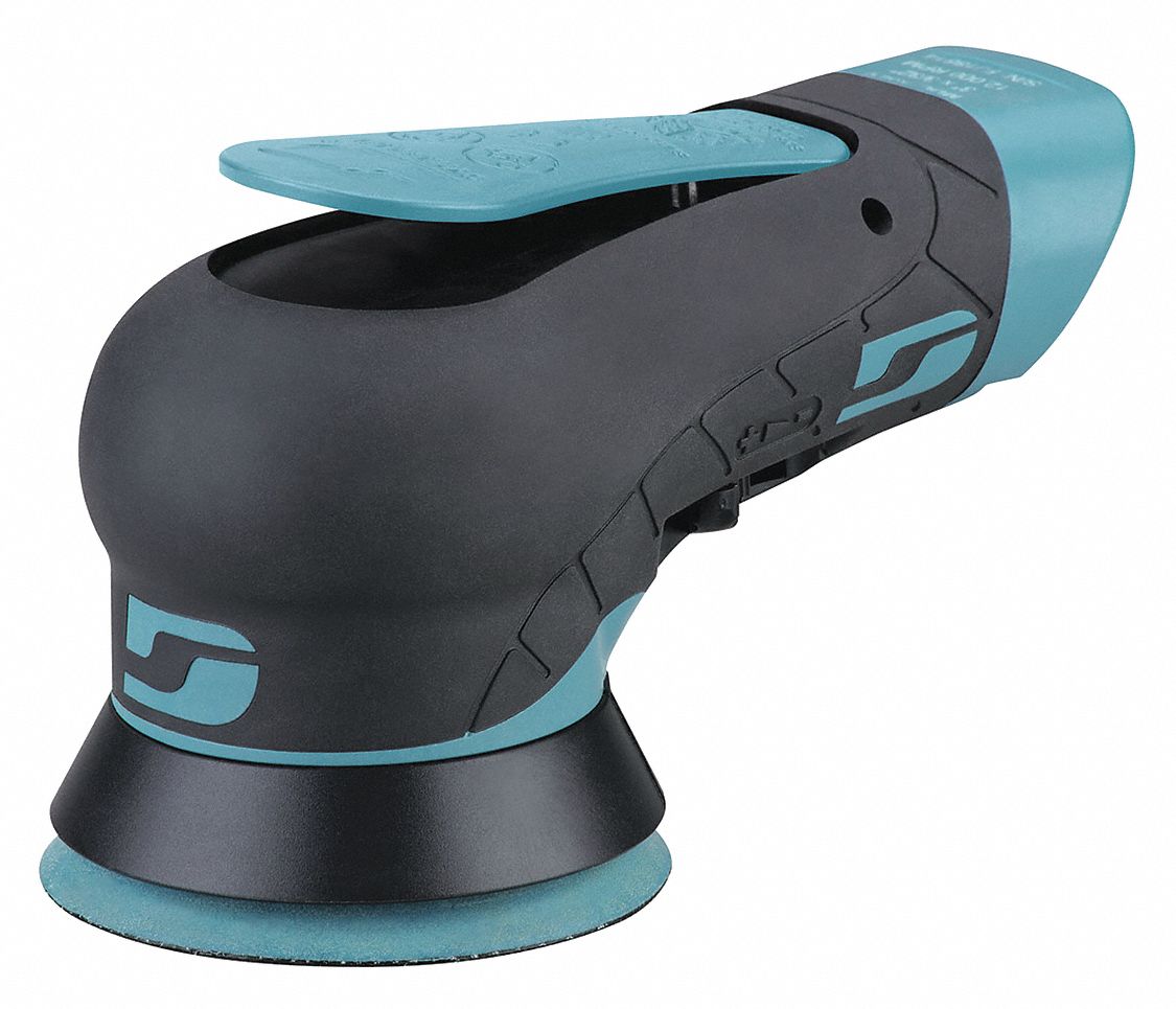 Air Orbital Sander: 3 in, Hook and Loop, 3/16 in Orbit, Non-Vacuum, Lightweight, 0.1 hp