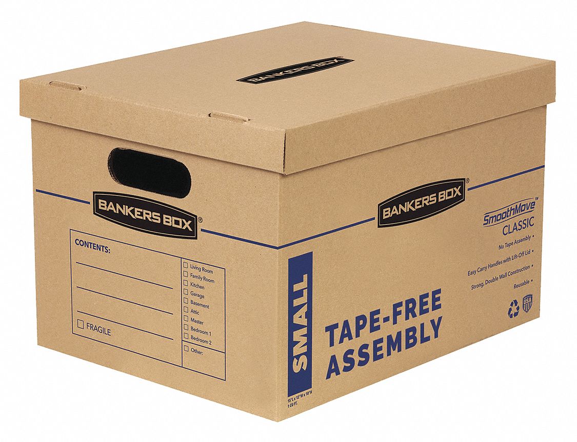 Moving Box: 15 in x 12 in x 10 in, 32 ECT, Double Wall, 10 PK