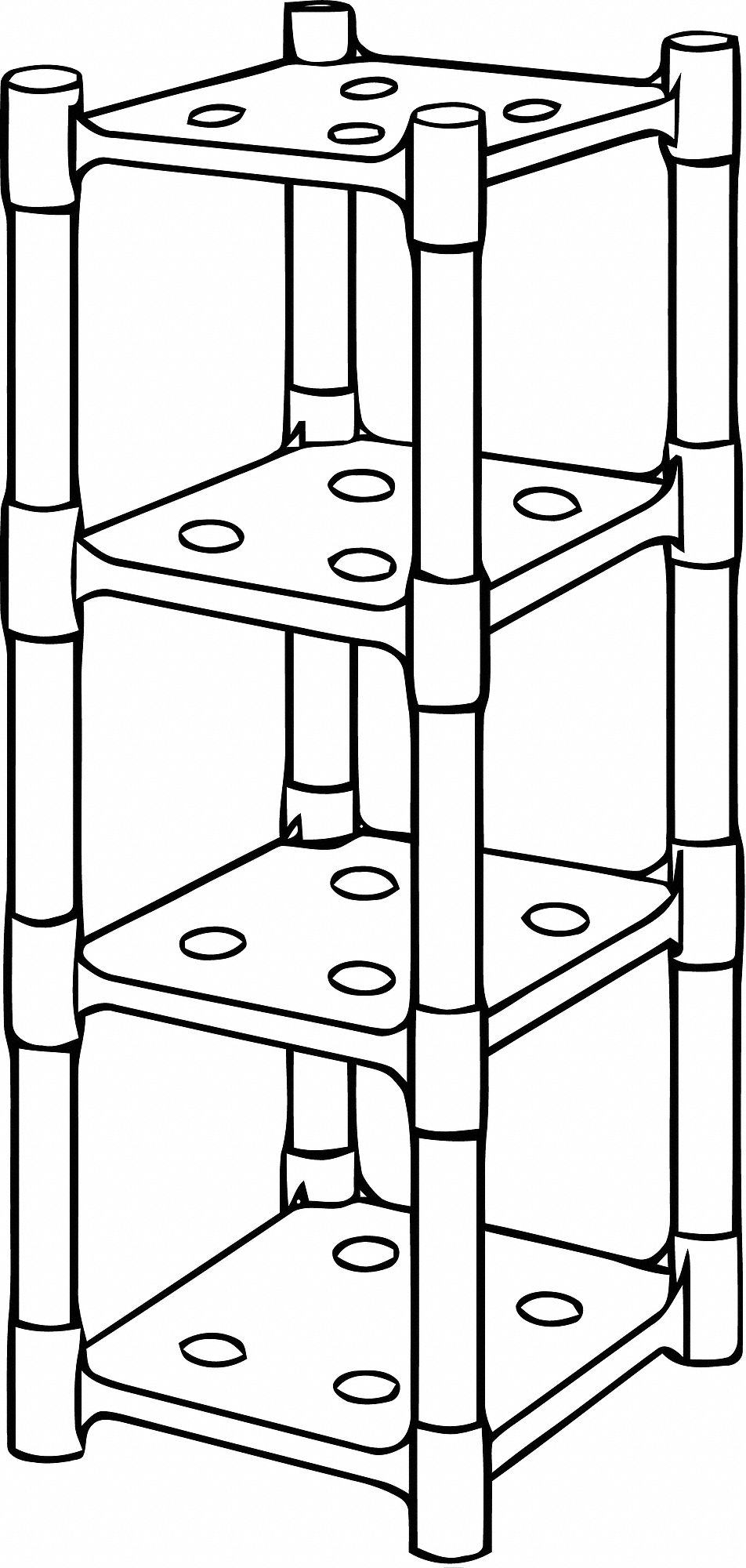 Plastic Shelving 4 shelves Dark Gray