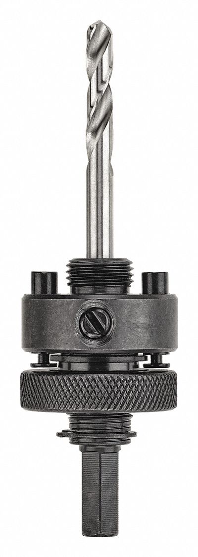 Hole Saw Arbor: Std, 5/8"-18 Thread Size, Hex Arbor Shank, Pilot Bit Included