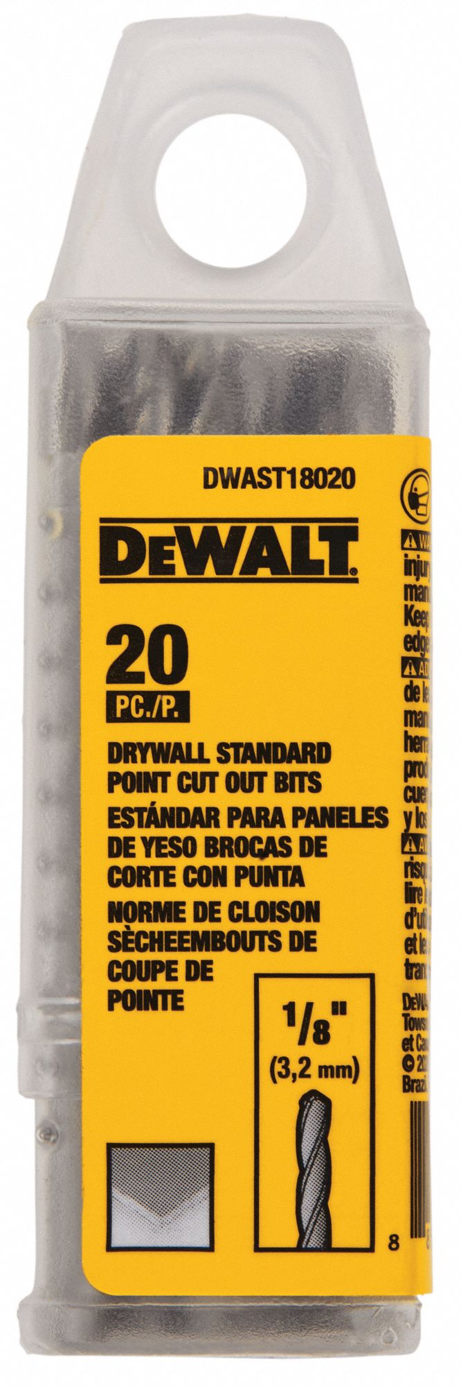 DEWALT, High Speed Steel, 1/8 in Drill Bit Dia, Cut Out Bit 60NP29