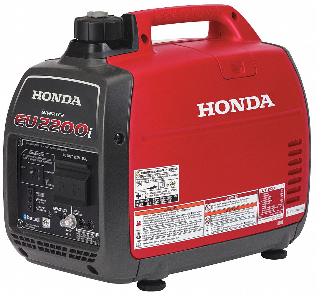 HONDA Inverter Generator: Gasoline, 1,800 W, 2,200 W, 120V AC, 18.3/15.0,  Recoil