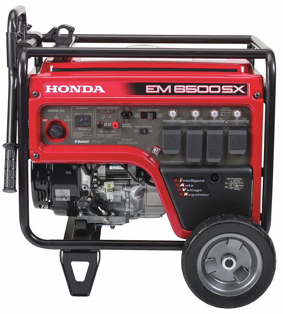 Portable Generator: Conventional, Gasoline, 5, 500 W Running, 6, 500 W Starting, 120/240V AC