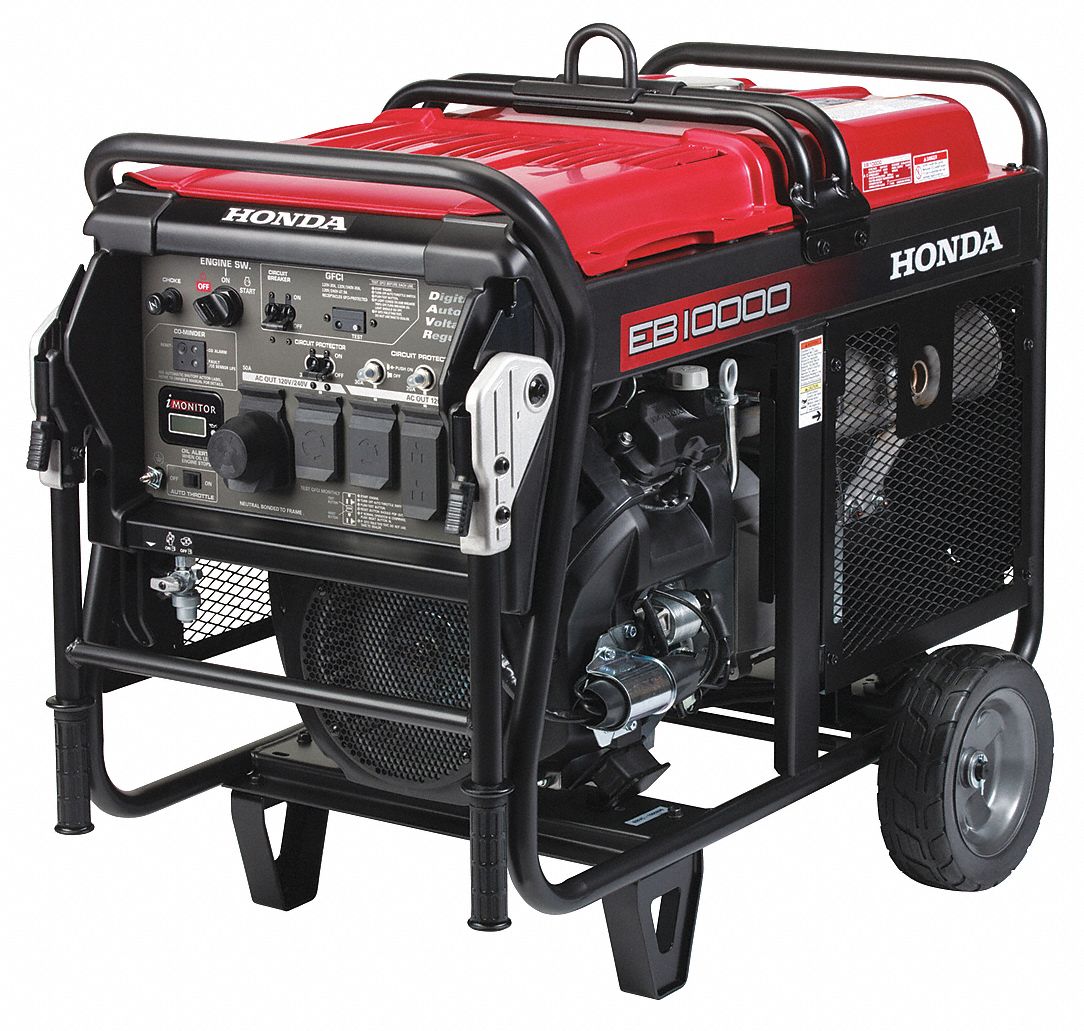 Portable Generator: Conventional, Gasoline, 9, 000 W Running, 10, 000 W Starting, 120/240V AC