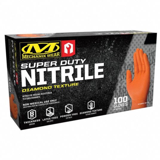 Mechanix Wear - Nitrile Disposable Gloves - Powder Free, Latex Free, Diamond Textured - 8 Mil Yellow (X-Large, 100 Pack)