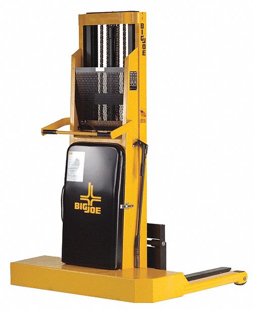 Manual Straddle Stackers: 1,500 lb Load Capacity, 30 in x 28 in, 1 3/4 in to 10 ft, Adj