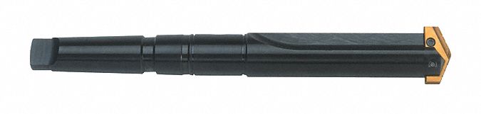 Morse Taper Spade Drill Holder: High Speed Steel, Black Oxide, 0 Seat Size, Taper Shank, Right Hand