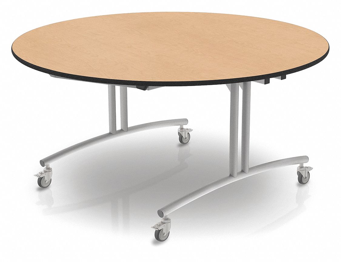 PALMER HAMILTON Flip Top Table, 8 Seats, Round, 60 in Diameter, 60 in