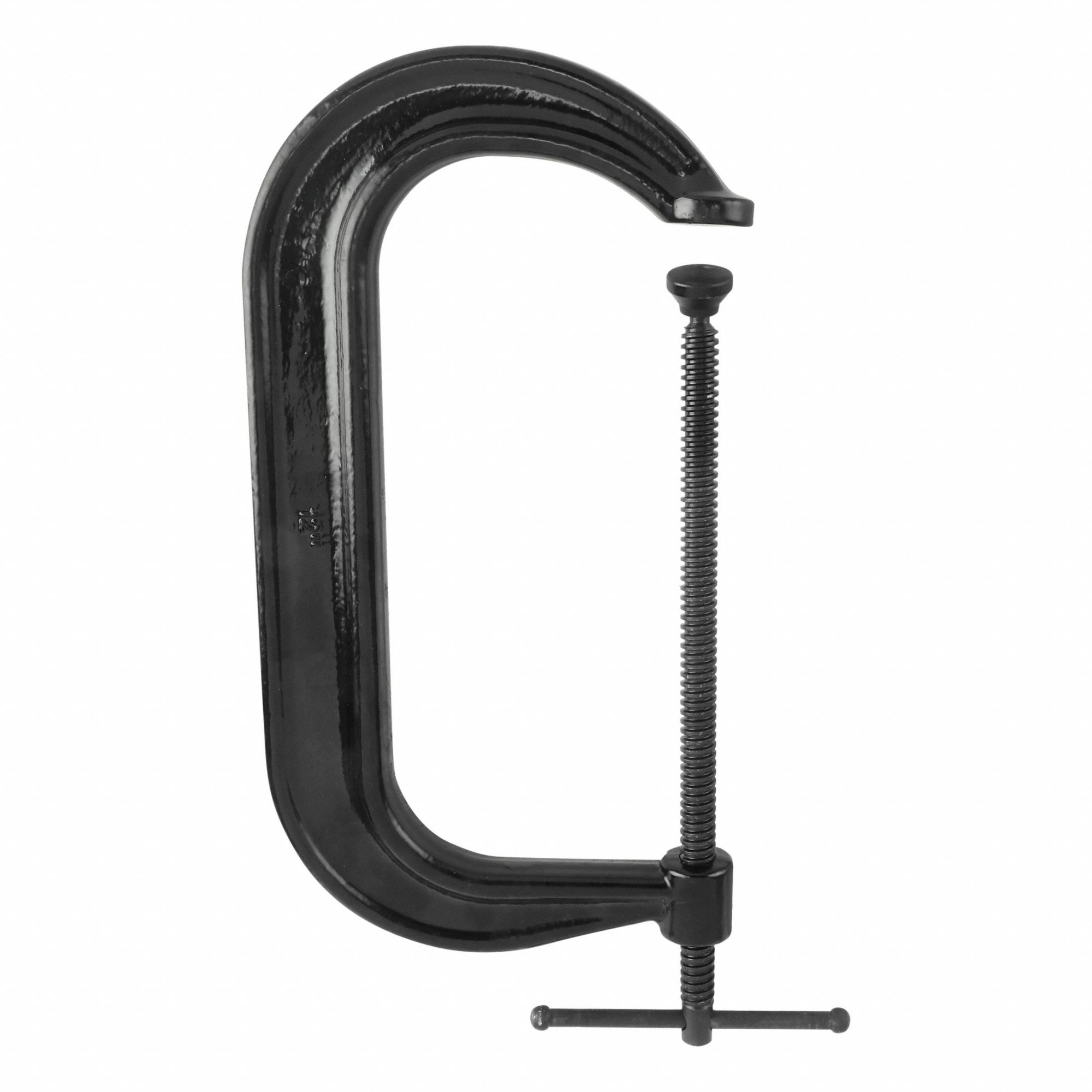 C-Clamp: Extra Heavy Duty, Flat, Swivel, Sliding T Handle, 0 in – 12 in Jaw Opening