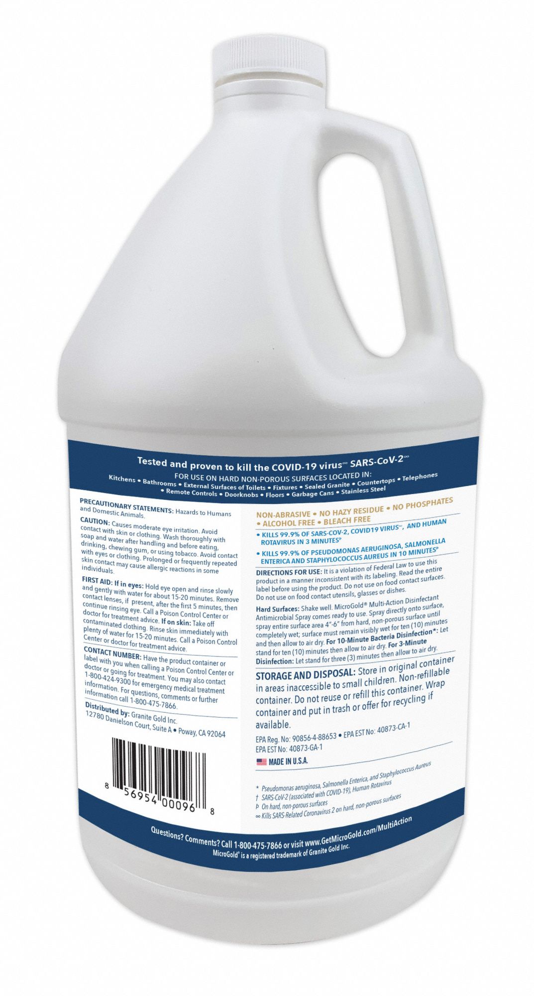 MICROGOLD Multi-Action Disinfectant Antimicrobial Spray: Bottle, 1 gal ...