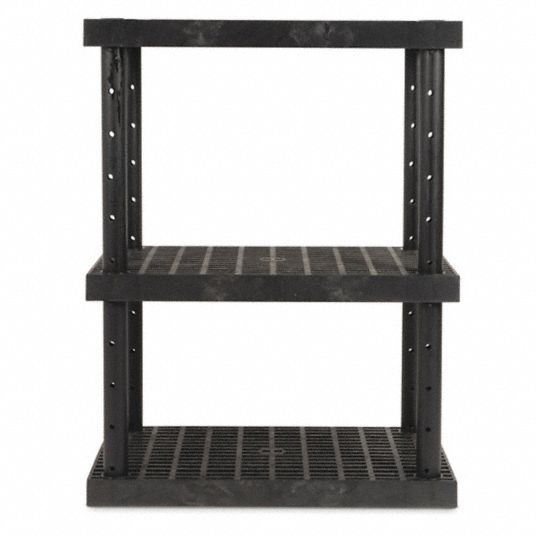 DURASHELF Plastic Shelving 36 in x 24 in, 48 in Overall Ht, 3 Shelves