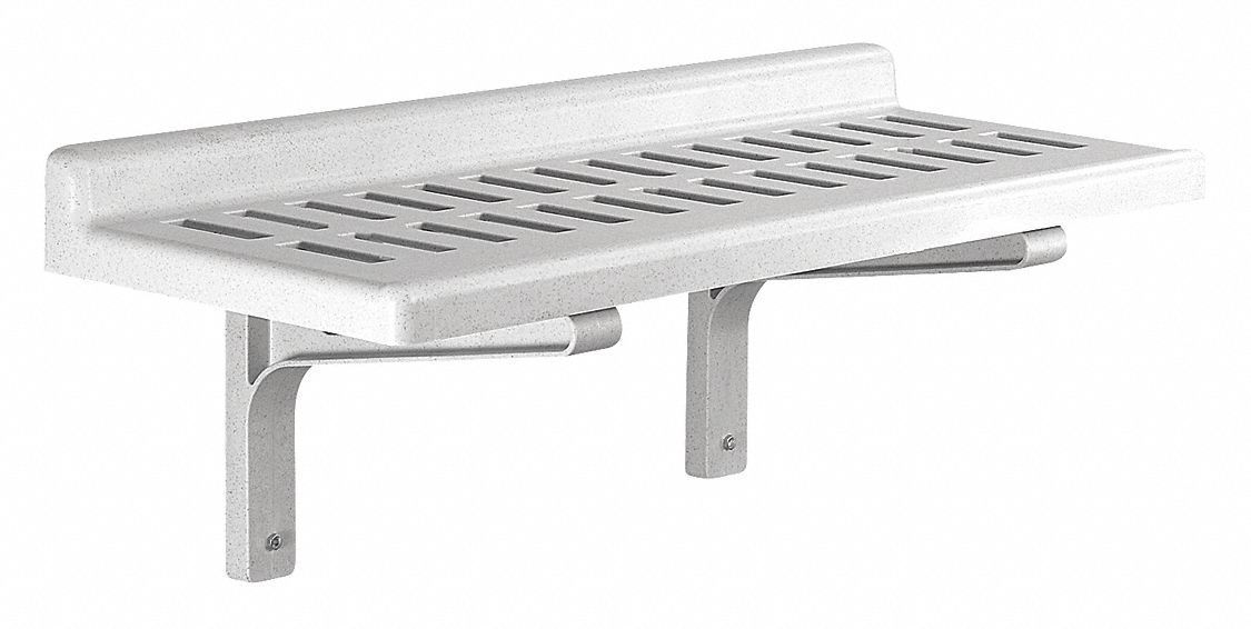 Wall Shelf Kit: Solid Shelf, 14 in x 36 in x 13 in, Gray