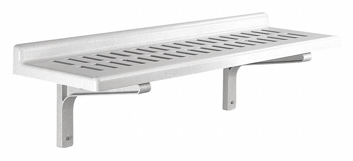 Wall Shelf Kit: Solid Shelf, 48 in x 14 in x 13 1/2 in, Gray
