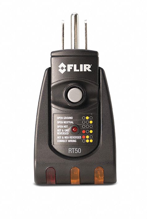 Receptacle Tester,  GFCI,  110 to 125V AC