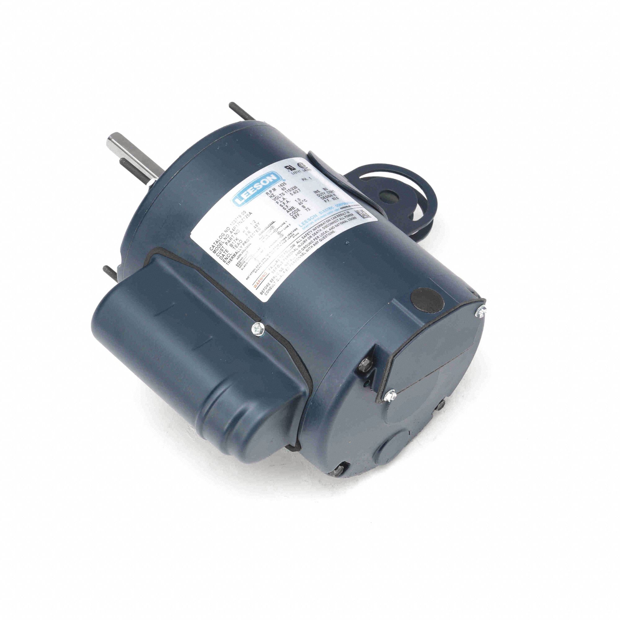 PEDESTAL FAN MOTOR, 1/2 HP, 1,625 NAMEPLATE RPM, 115/230 V AC, 4.6/2.3 A FULL LOAD AMPS, CCWSE