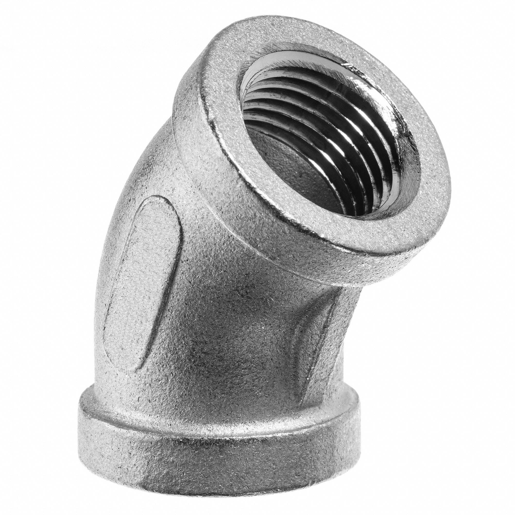 45-DEGREE ELBOW, FNPT, 1 IN PIPE SIZE, 304 STAINLESS STEEL, 150 PSI