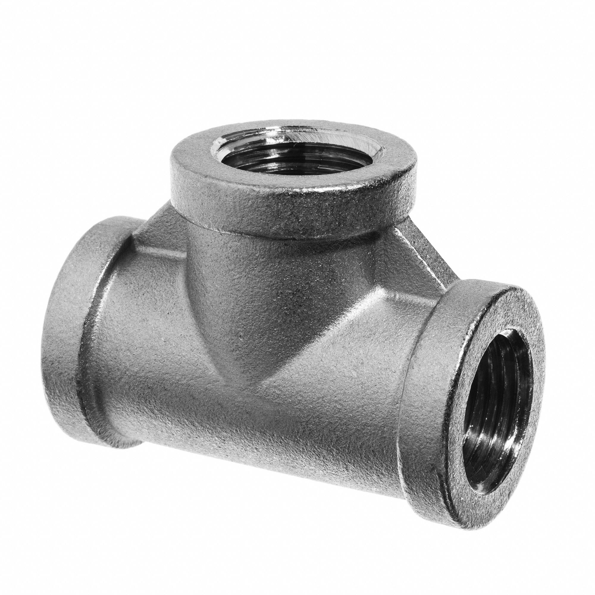 STRAIGHT TEE, FNPT, CLASS 150, 1½ IN PIPE SIZE, 304 STAINLESS STEEL, 150 PSI