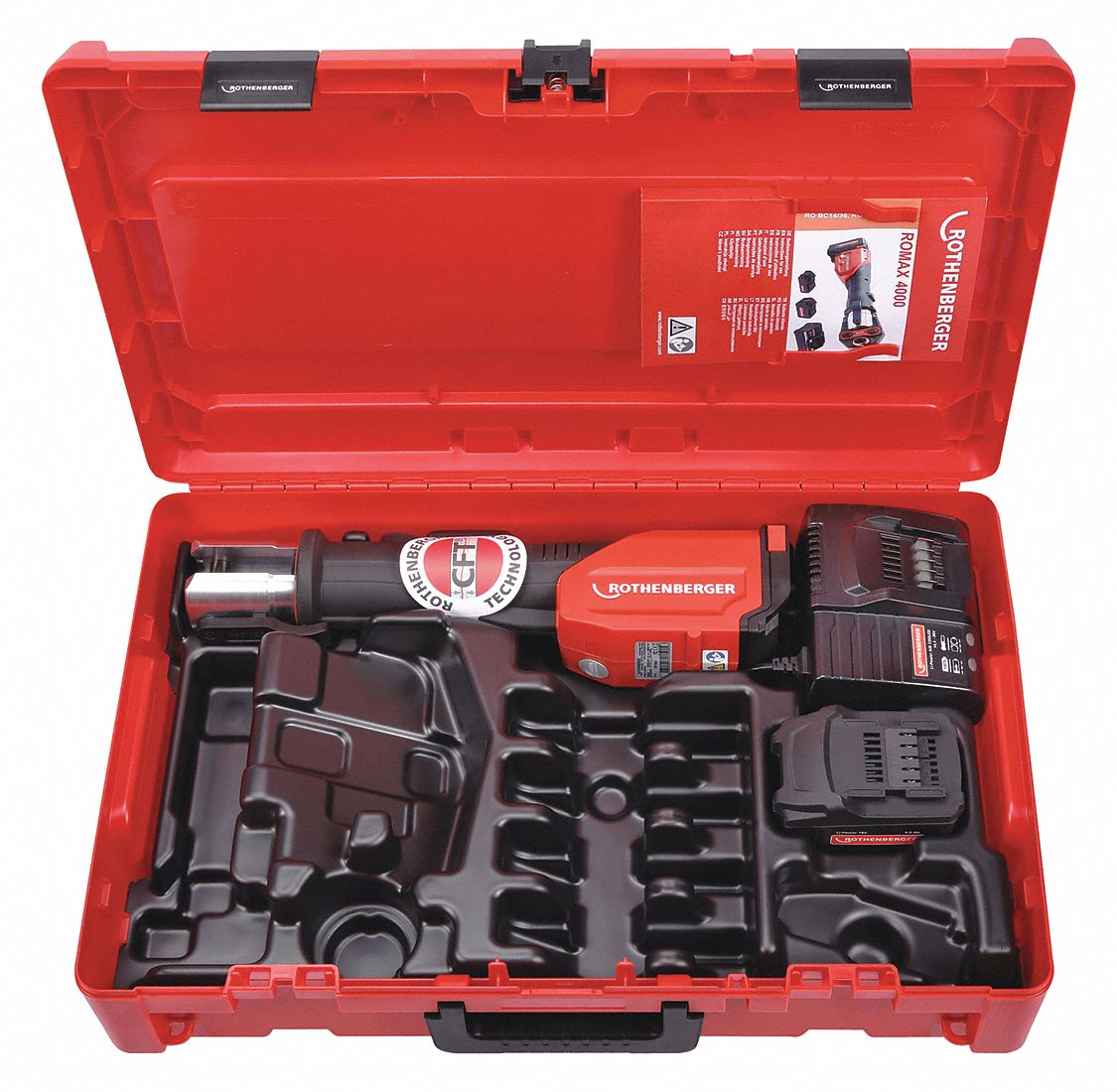 ROTHENBERGER Press Tool Bare Tool, 18 V DC, 1/2 in to 4 in Jaw/Pipe