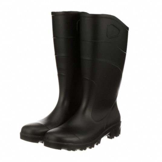 PVC, Black, Rubber Boots - 60RA25|45566-09 - Grainger