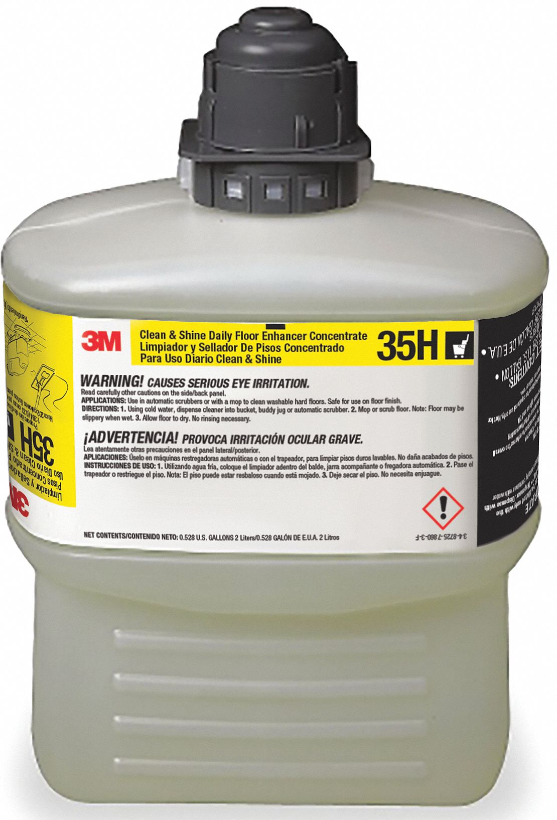 Daily Floor Enhancer Concentrate: 35H, Fits Twist 'n Fill Dispenser Series, 2 L, Unscented