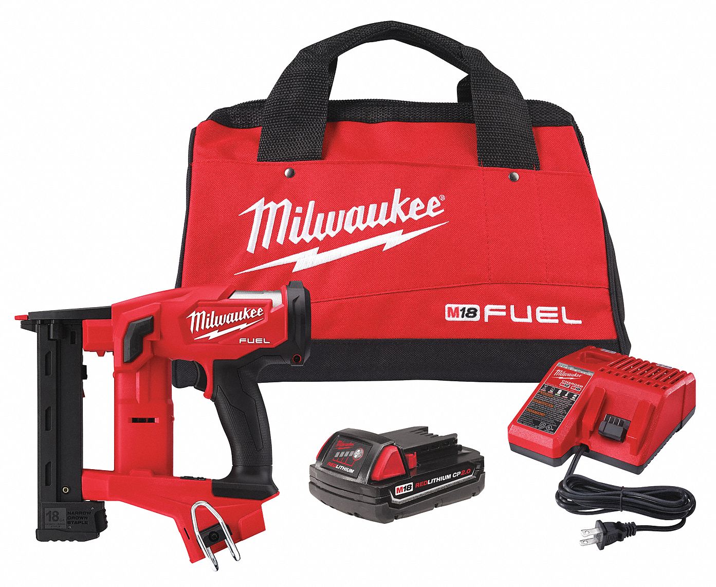 MILWAUKEE Cordless, Staple Gun Kit, 18V DC 60RE91274921CT Grainger